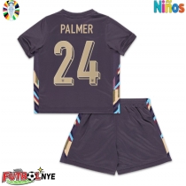 Camiseta Inglaterra Cole Palmer #24 Visitante Equipación para niños Eurocopa 2024 manga corta (+ pantalones cortos)